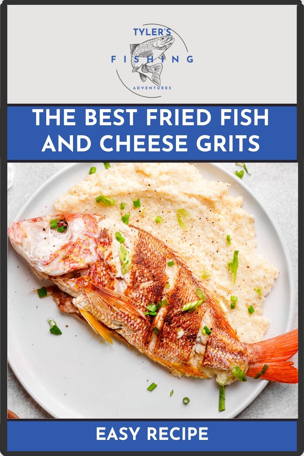 the recipe card for the fried fish and grits 