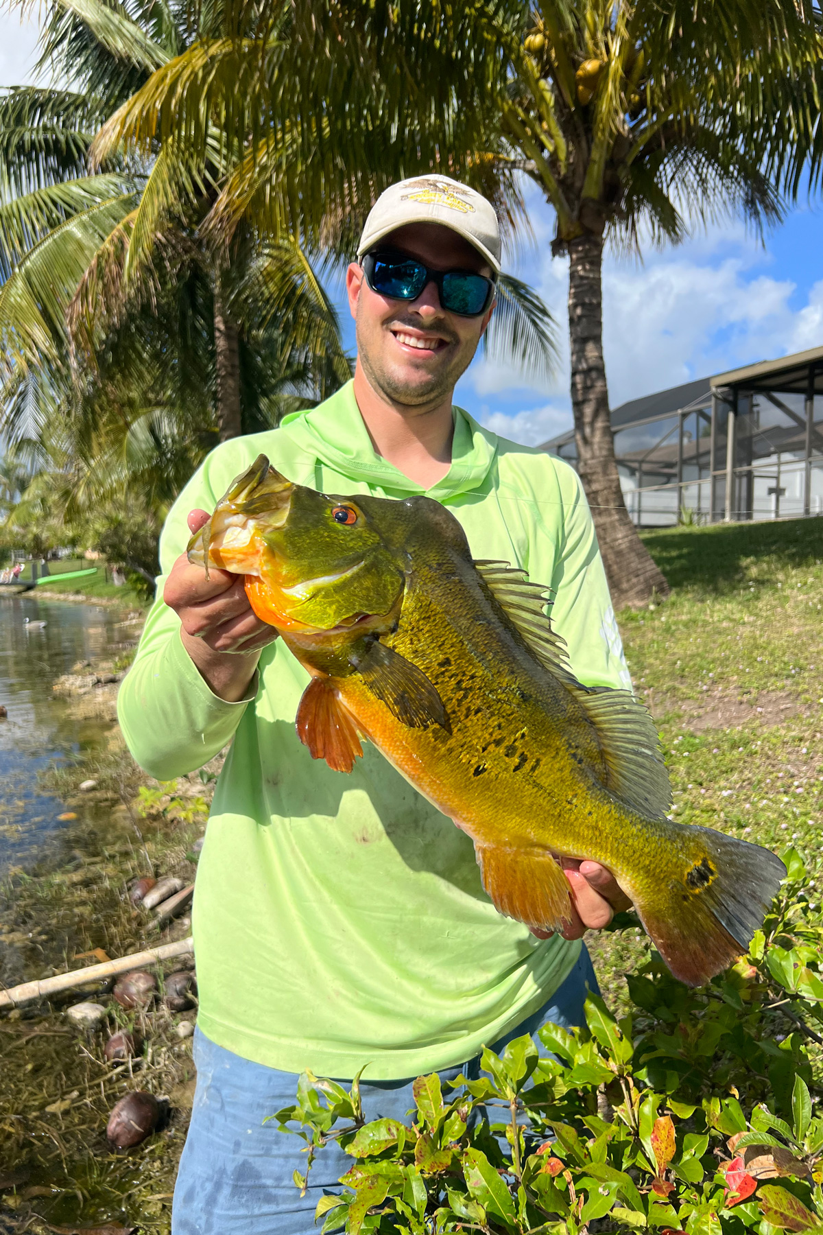 A picture of me with a large peacock bass. 