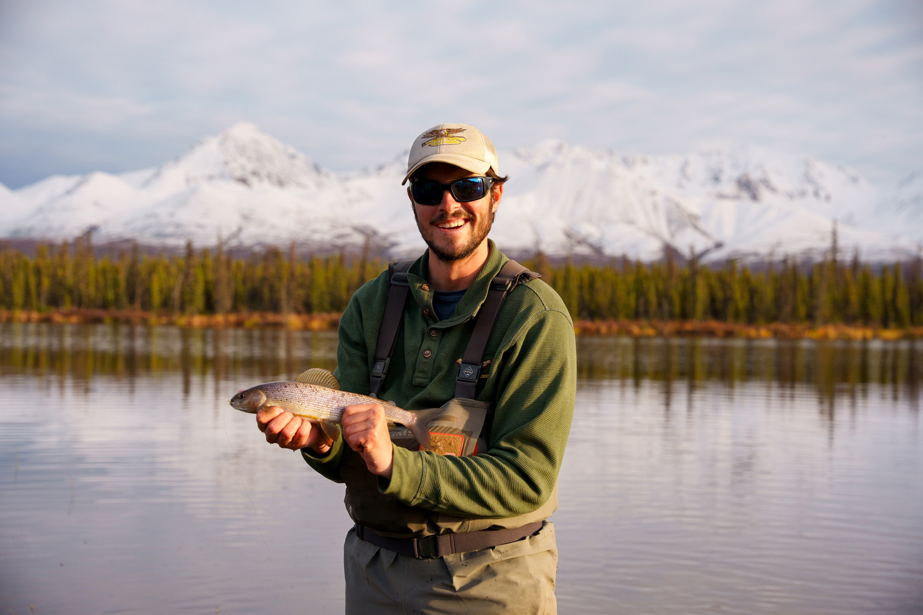me with an arctic grayling in denali national park